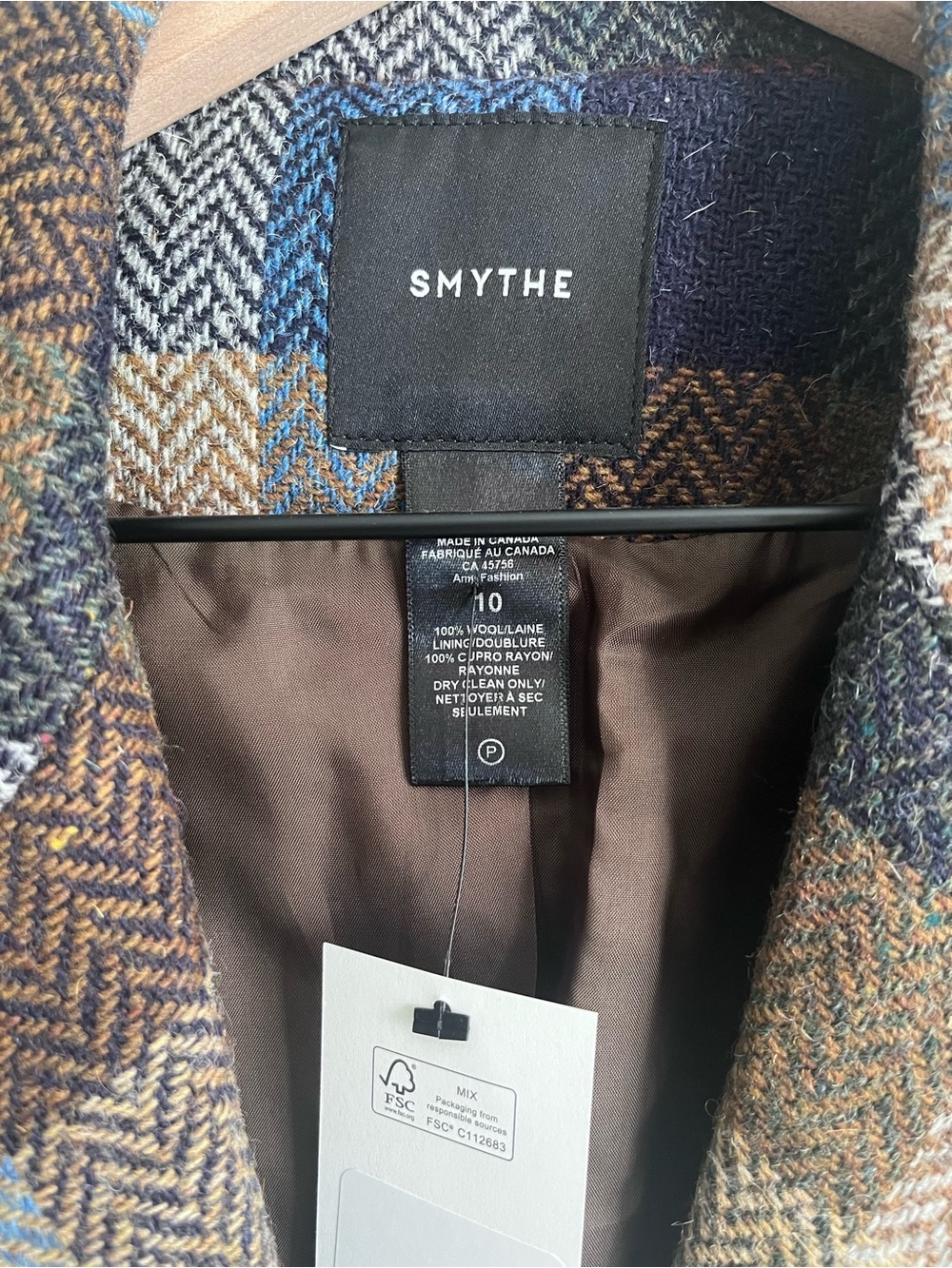 Smythe Multicolor Plaid Wool Birkin Blazer - Picture 6 of 7